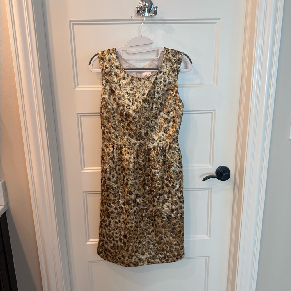 J. Crew Lucille Gold Leopard Print Mini Dress